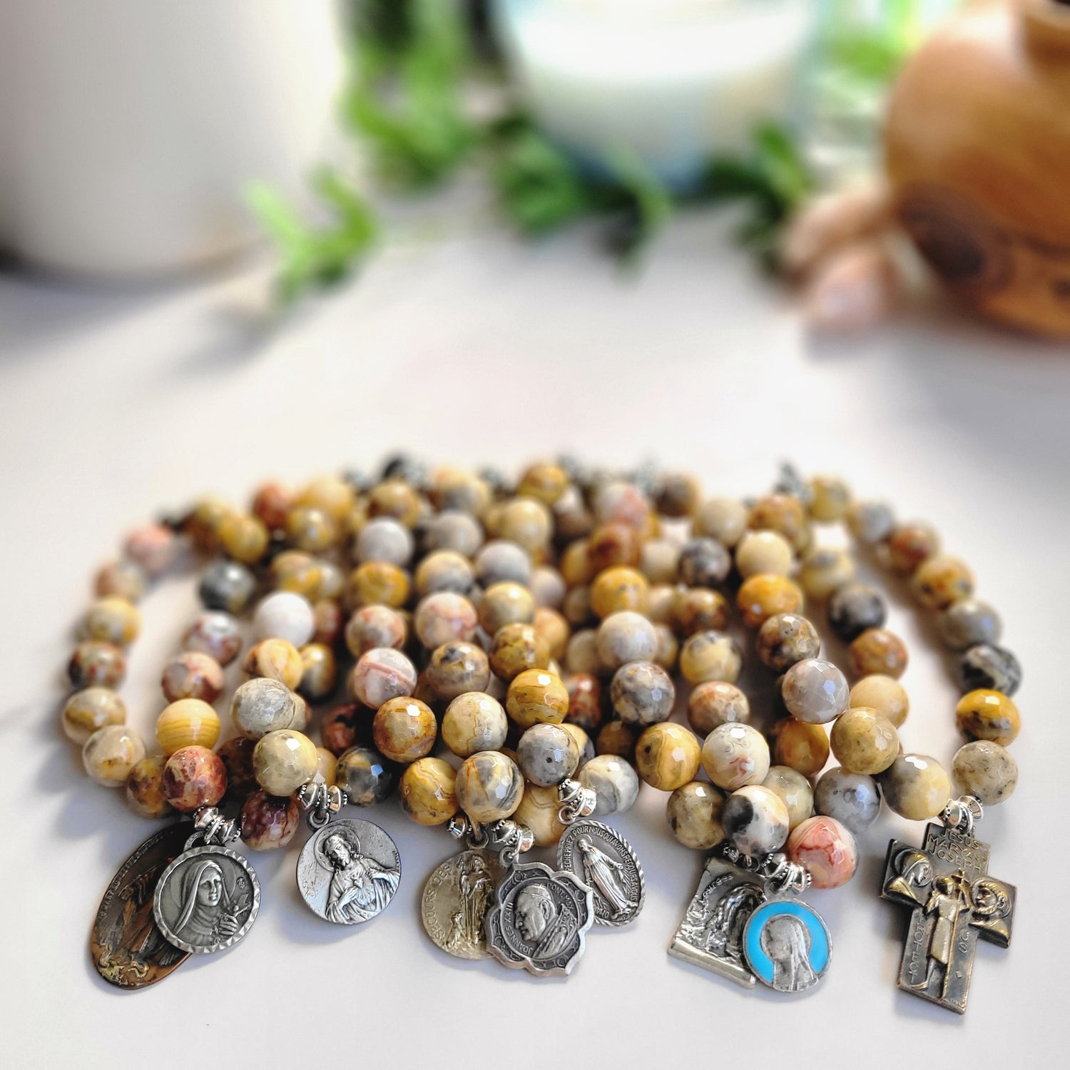 Crazy Lace Agate Faceted Collection